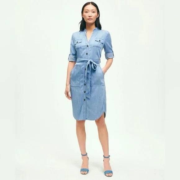 white christmas dresses Ramy Brook Katalina Denim Mini Dress - Medium Wash main image 1